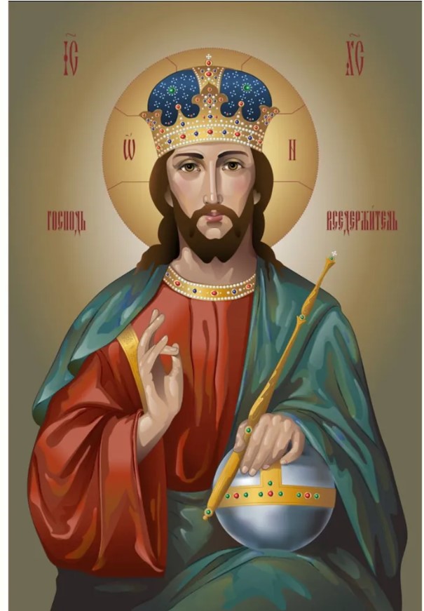 Картина по номерам на холсте 40х50 см , 'Икона Господь Вседержитель', 23 цвета, ХК-8026