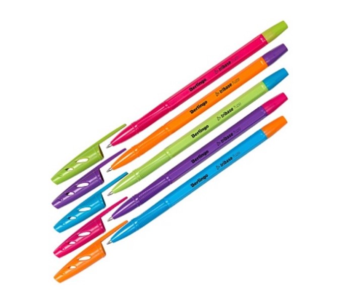 Ручка шариковая 'Berlingo', FUZE Tribase,  пластиковый корпус, ассорти цвета, синий, СВр_70922