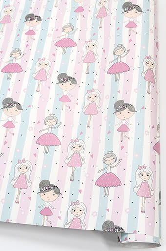 Упаковочная бумага в листах 'Маленькие принцессы', 70 х100 см., 1 лист, 091