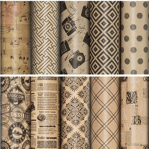 Бумага упаковочная 'Kraft Unlimited' 70х100 см, дизайн ассорти, ЗОЛОТАЯ СКАЗКА, 591913