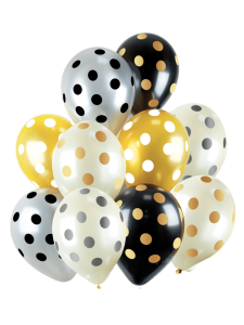 Шар латексный 12" Горошек , (10 шт/уп), 5АVP-012-010-029