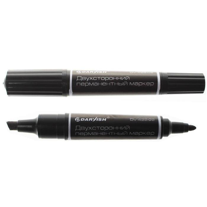 Маркер перманентный Darvish чёрный, двухсторонний 1-5 мм, DV-422-02
