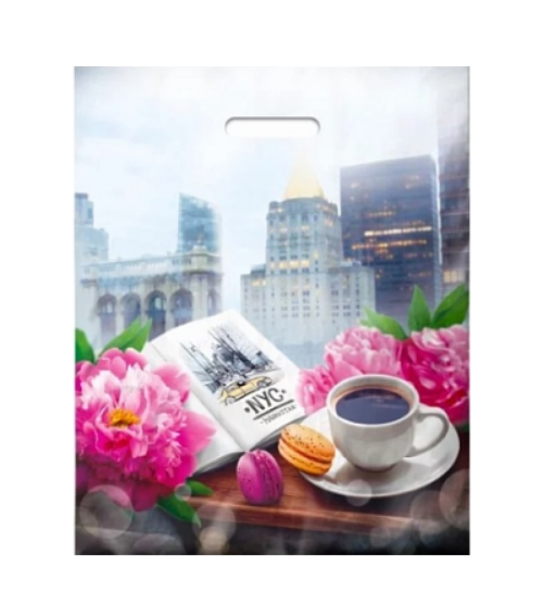 Пакет ПЭ с вырубной ручкой 38х47+6см (60) (Манхэттен), ВУР55217