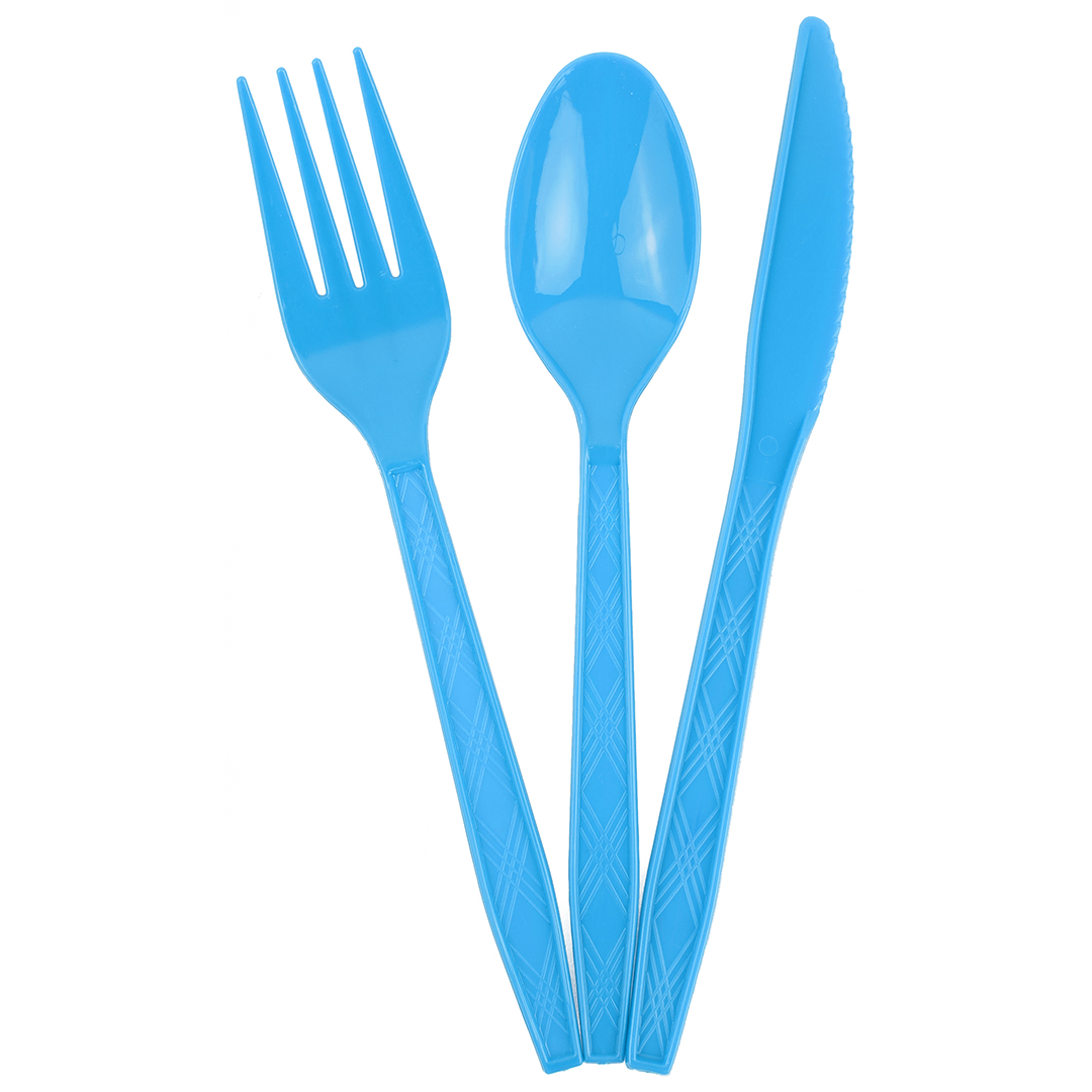 Набор столовых приборов, Вилки, Ложки, Ножи- 3~6 шт, Голубой, 15 см, 18 шт. в упак. , 6231845
