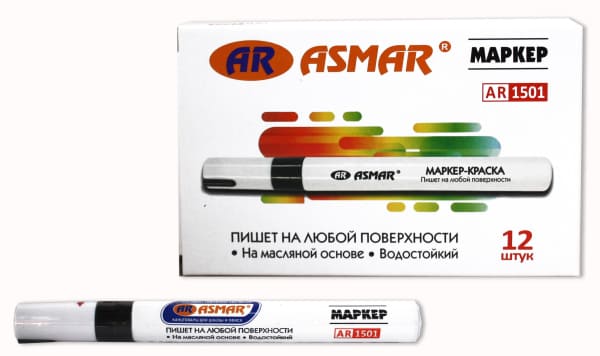 Маркер-краска черная 2 мм, AR-1501;БЕЛЫЙ