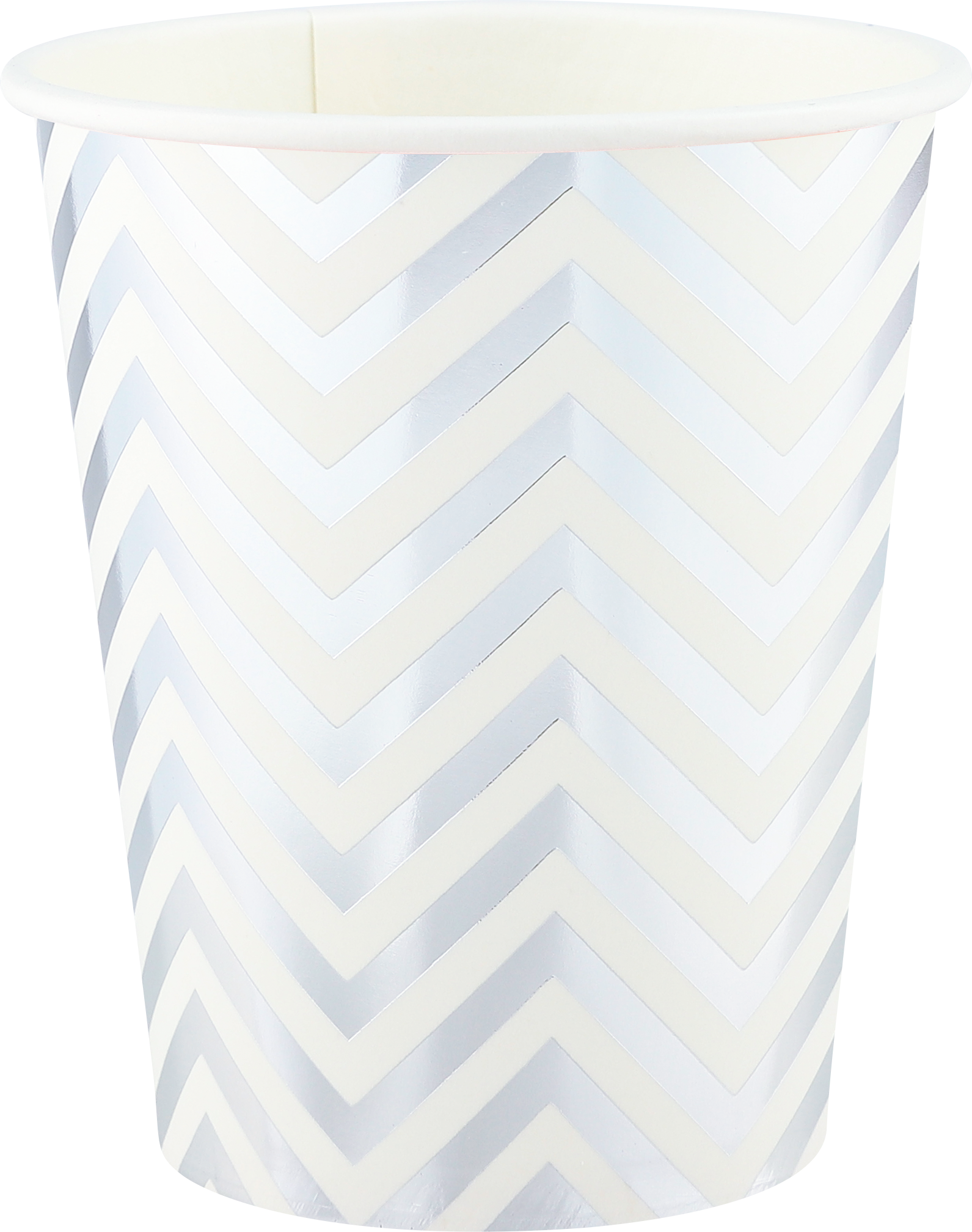 Набор стаканов бумажных 'Зигзаги', серебро, металлик, 250 мл, (6 шт;уп), 6224017