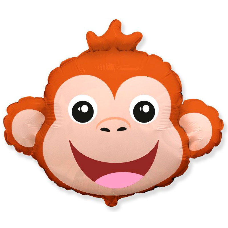 Шар (30'76 см) Фигура , Голова , Милая Обезьянка, 901877