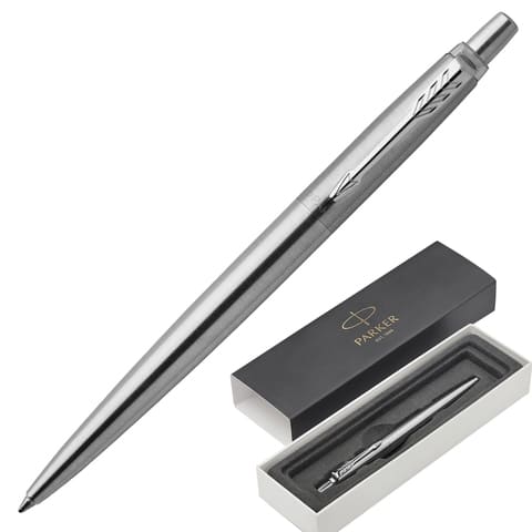 Ручка шариковая Parker 'Jotter Stainless Steel CT' синяя, кнопочн., корп. серебрист.,хромир. 1953170