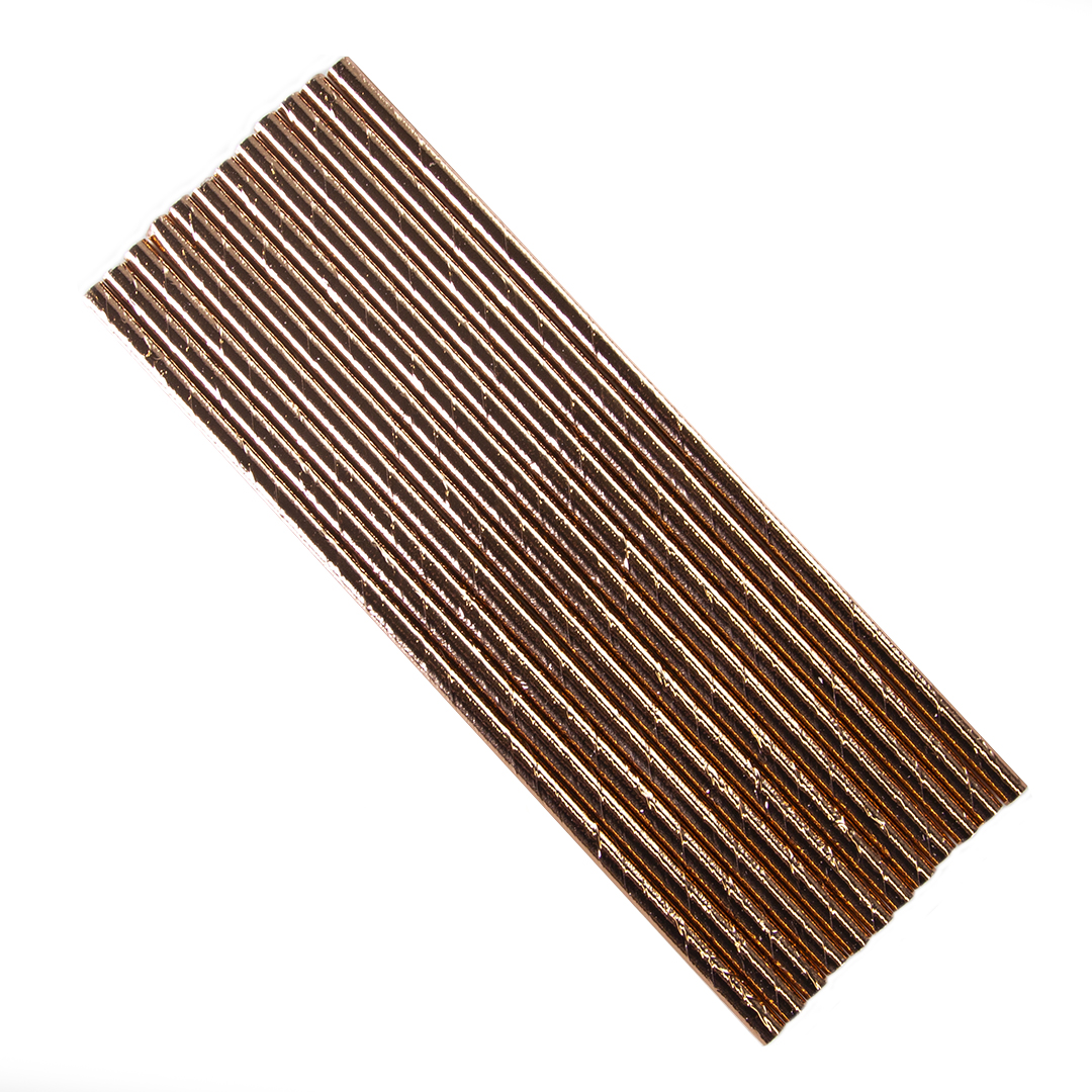 Трубочки для коктейлей, Розовое Золото , Металлик, (12 шт;уп), 6231278