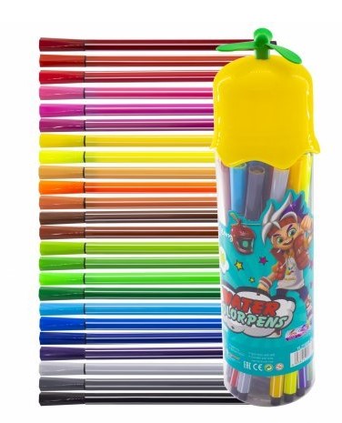 Фломастеры Yalong 'Вертушка' 24 цв, шестигран, вент. колпачек, YL211818-24