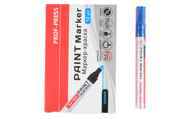 Маркер краска, 2-4 мм, синий цвет, МП-3088