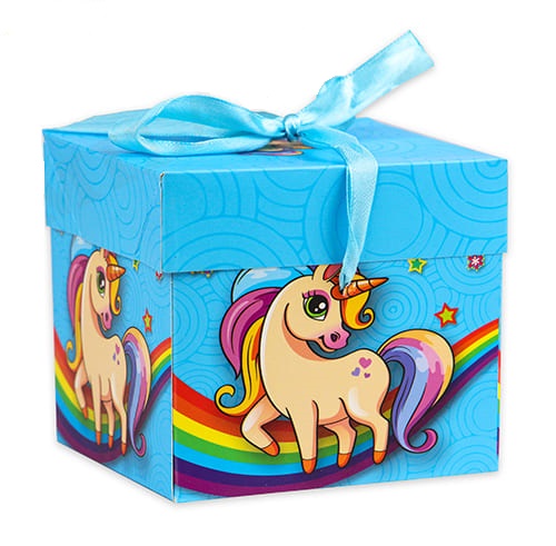 Коробка подарочная с лентой Miland 'Сказочный единорог',20 х20 х20 см, ПП-5385
