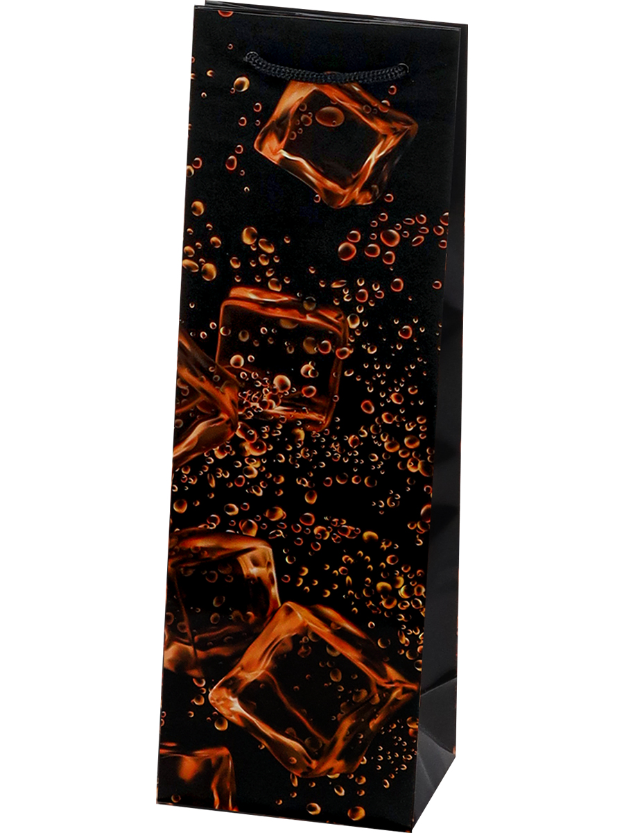 Пакет подарочный с глянцевой ламинацией. 12х36,х8,5 см, Кубики льда, 157 гр, ПКП-9139