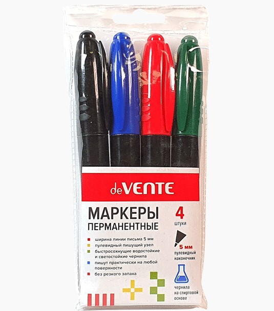 Набор маркеров перманентных 'deVENTE', (4 шт;уп), 5043738