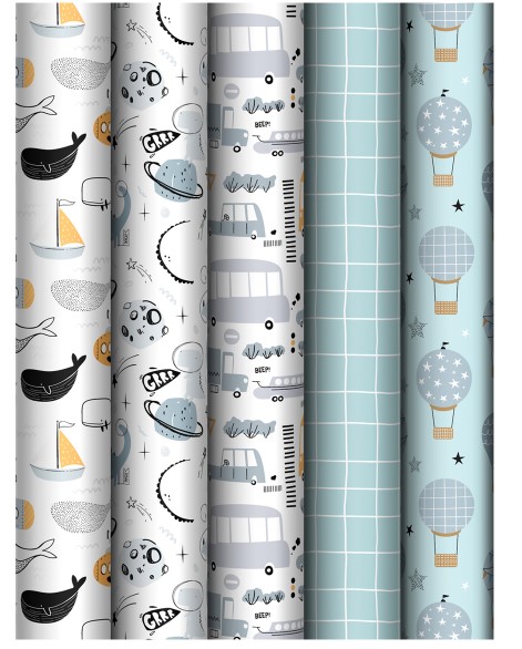 Упаковочная бумага глянц. 70х100 см, MESHU 'Сhildish', 80 г;м2, ассорти, MS_62808