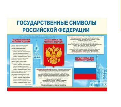 Плакат А2, 'Государственные символы РФ', 070,835