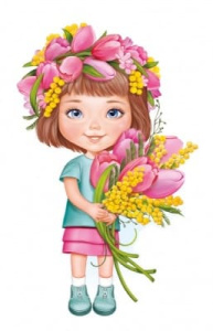 Плакат А3 Империя поздравлений (Горчаков) "Девочка в венке с тюльпанами" 59.335.00