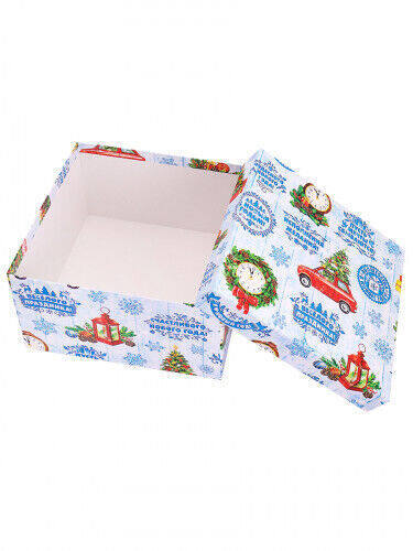 Коробка подарочная Miland 'Пожелания с Новым годом', 6х6х3 см., квадратная (Серия 5в1), картон, 1284