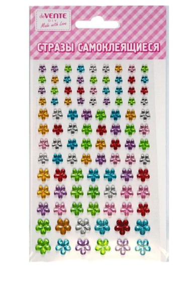Стразы самоклеящиеся 'deVENTE. Цветы' карточка 9,5x15 см, цвет ассорти, 8004108