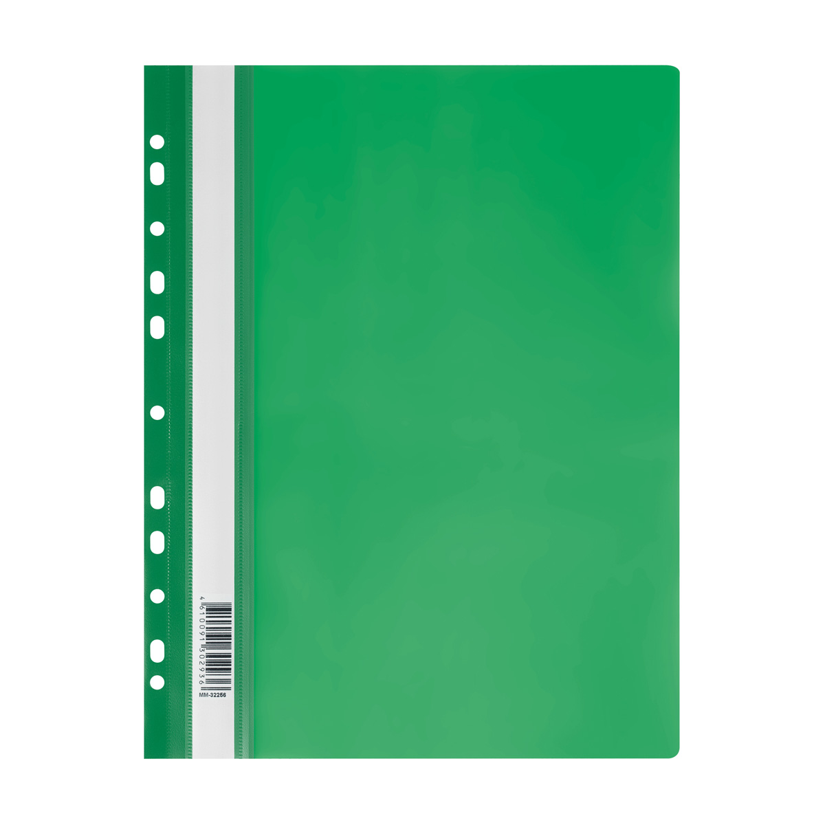Папка-скорошиватель ,'СТАММ', пластиковая с перфорацией А4, 160 мкм, зеленая, ММ-32256