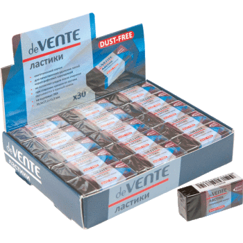 Ластик deVente 'Black', синтетический каучук, прямоугольный, 39,5х17,5х11,5 мм., dust-free, 4070711