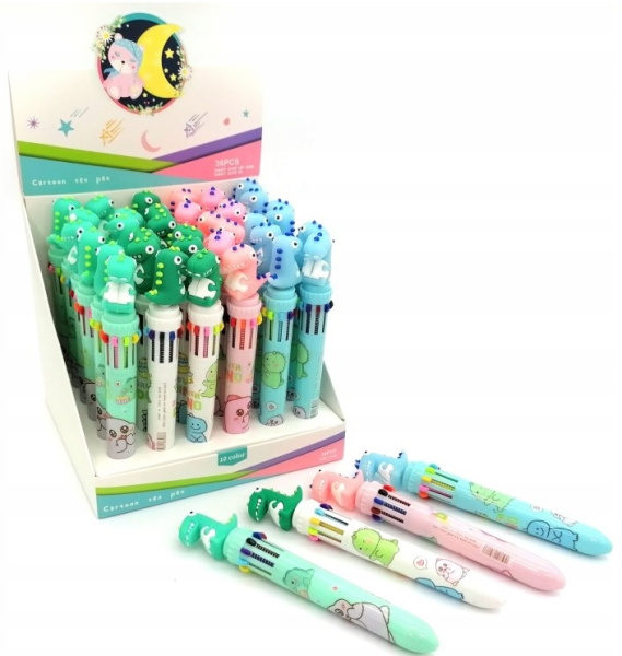 Ручка шариковая автоматическая, 10 цветов, ассорти дизайн, 9040;15189;8925;8926