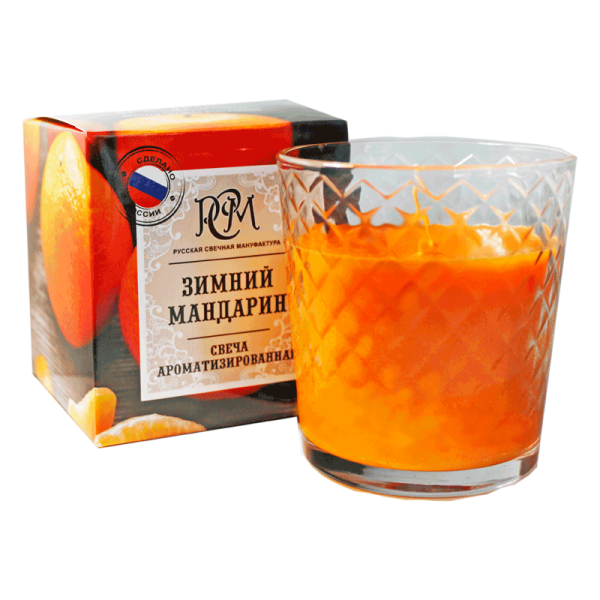 Свеча в стакане РСМ Зимний мандарин 30 ч, 3113014