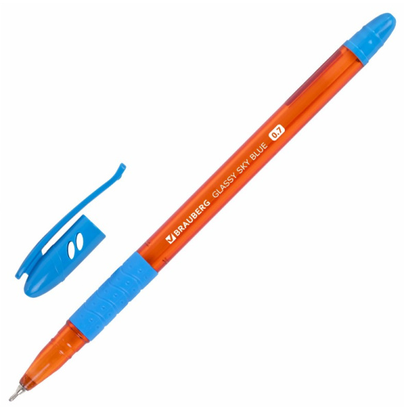 Ручка шариковая, 'Brauberg',  маслянная с грипом, линия, 0,35 мм, 144107