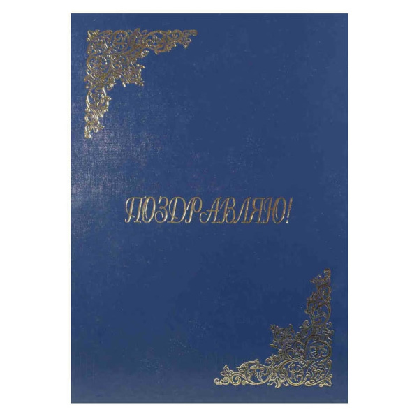 Папка адресная А4 'Поздравительная' (бумвинил жесткая) , синий