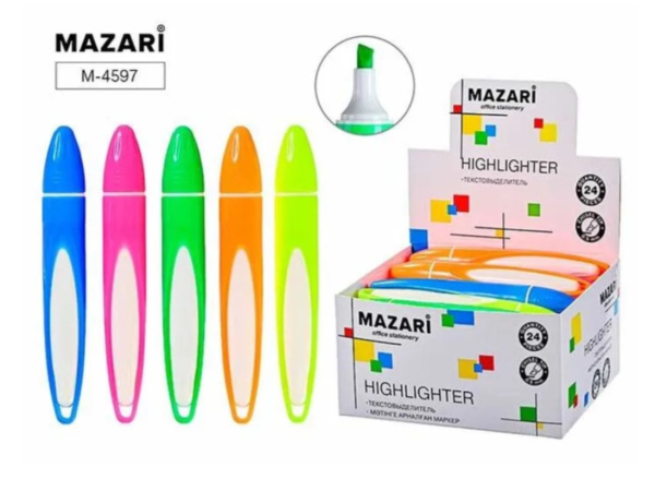 Текстовыделитель PLOMO, 4 цвета (желтый, зеленый, оранжевый, розовый), M-4597