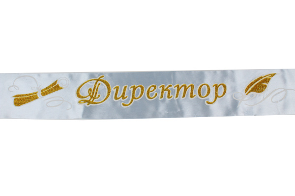 Лента атлас 3D 'Директор' голубая