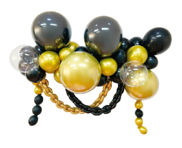 Гирлянда из воздушных шаров, Набор №19, Черный;Золото, Хром, 51 шт. в упак., 6233274