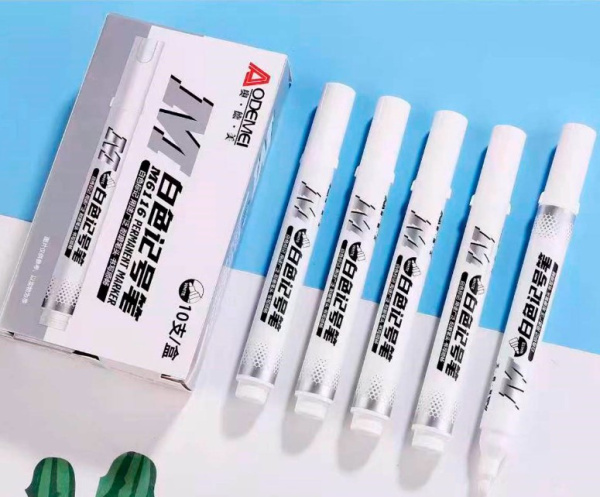 Маркер перманентный белый 2 мм, 6116